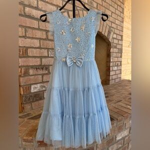 Jona Michelle Light Blue Starry Dress with Bow